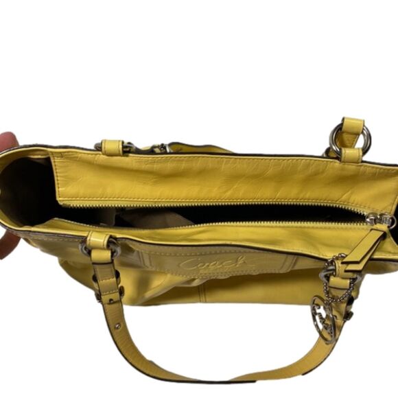 Coach Ashley Yellow Patent Leather Satchel Bag - Picture 6 of 9